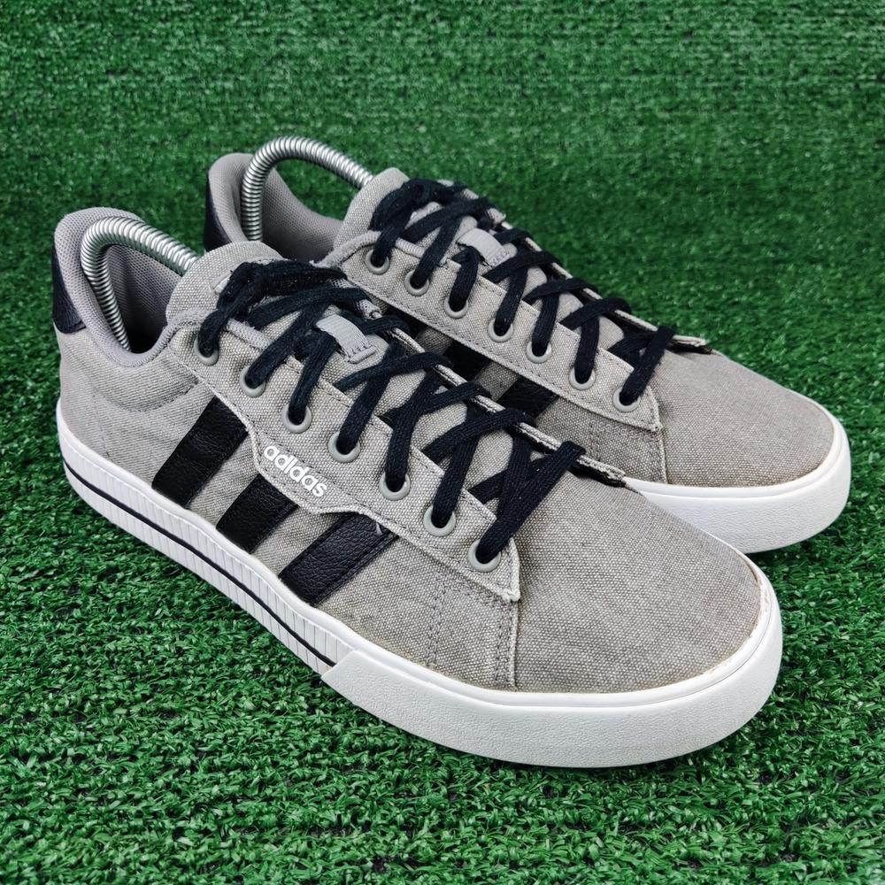 Adidas Sneakers Men 7.5 Grey Daily 3.0 Canvas Low Top FW3270 Casual Shoes
